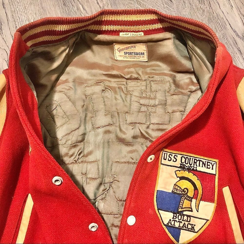 GAMEMASTER SPORTSWEAR Vtg 1960 Ohio State Letterman Jacket Coat Navy Wool Large - Picture 8 of 11